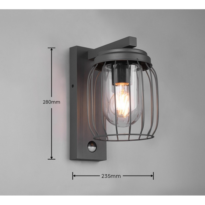 Trio Lampa zewnętrzna ścienna TUELA 210869142 antracyt