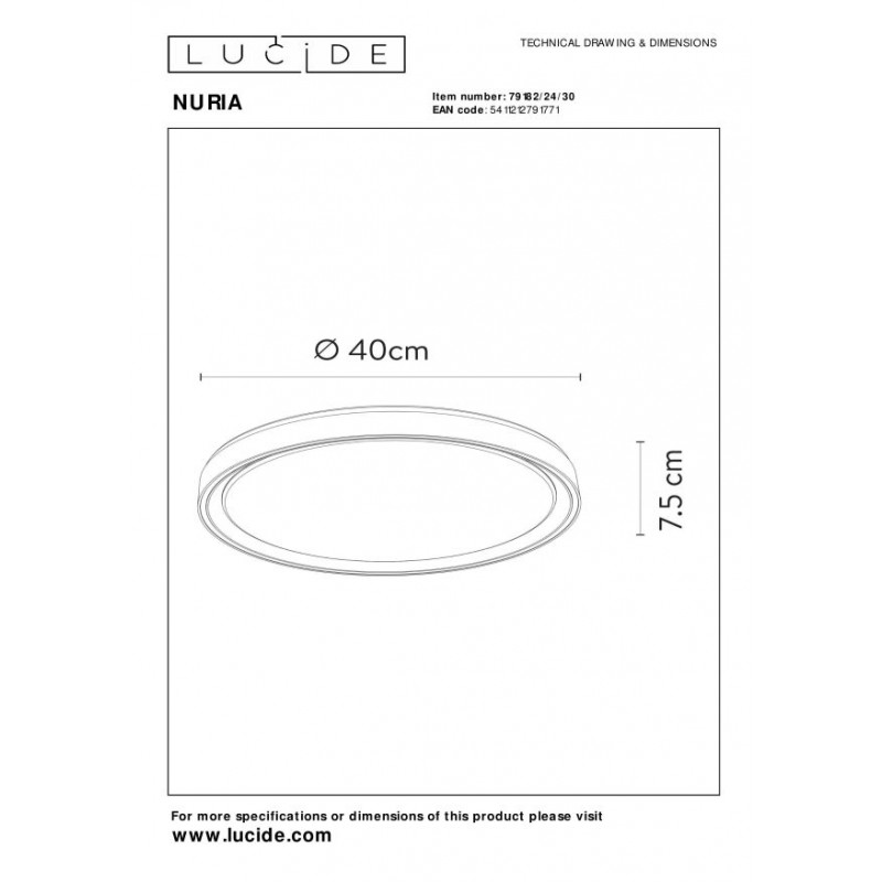 Lucide Lampa natynkowa LED NURIA 79182/24/30 czarny