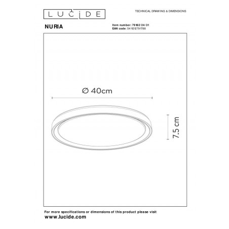Lucide Lampa natynkowa LED NURIA 79182/24/31 biały