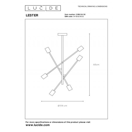 Lucide Lampa natynkowa LESTER 21119/06/30 czarny, srebrny i odcienie srebra