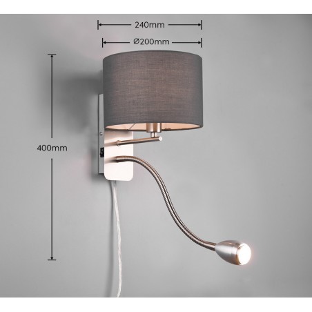Trio Kinkiet HOTEL 271170211 srebrny i odcienie srebra, szary i odcienie szarości