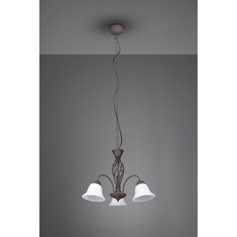 Trio Lampa wisząca klasyczna RUSTICA 101000324 miedziany, biały