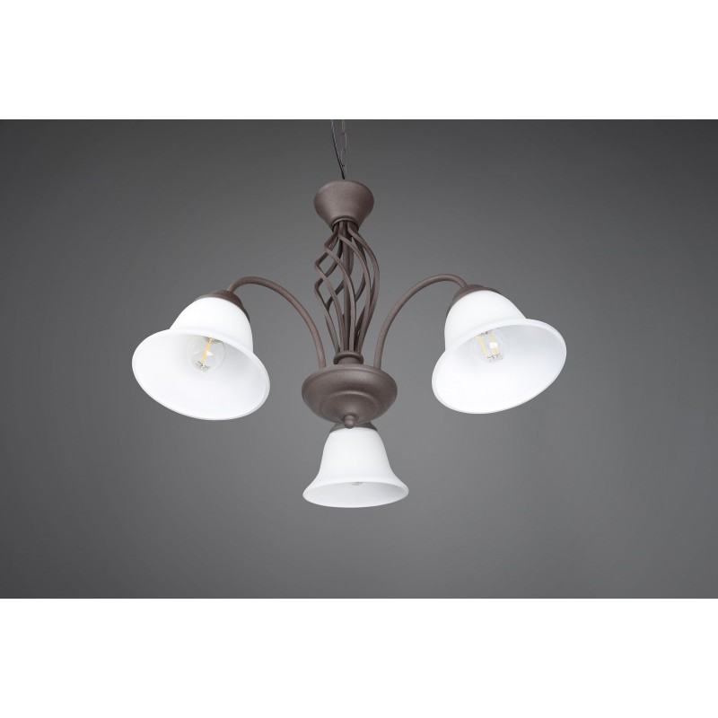 Trio Lampa wisząca klasyczna RUSTICA 101000324 miedziany, biały