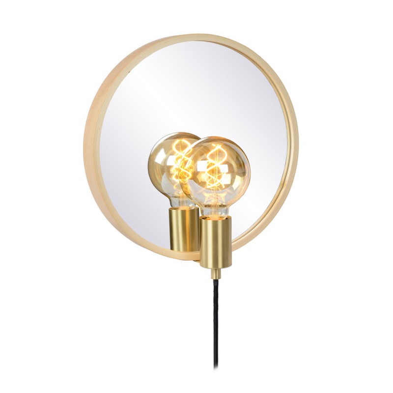 Lucide Kinkiet REFLEX 36213/31/72 drewno jasne i ciemne, złoty i odcienie złota