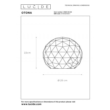 Lucide Lampa stołowa OTONA 21509/25/30 czarny