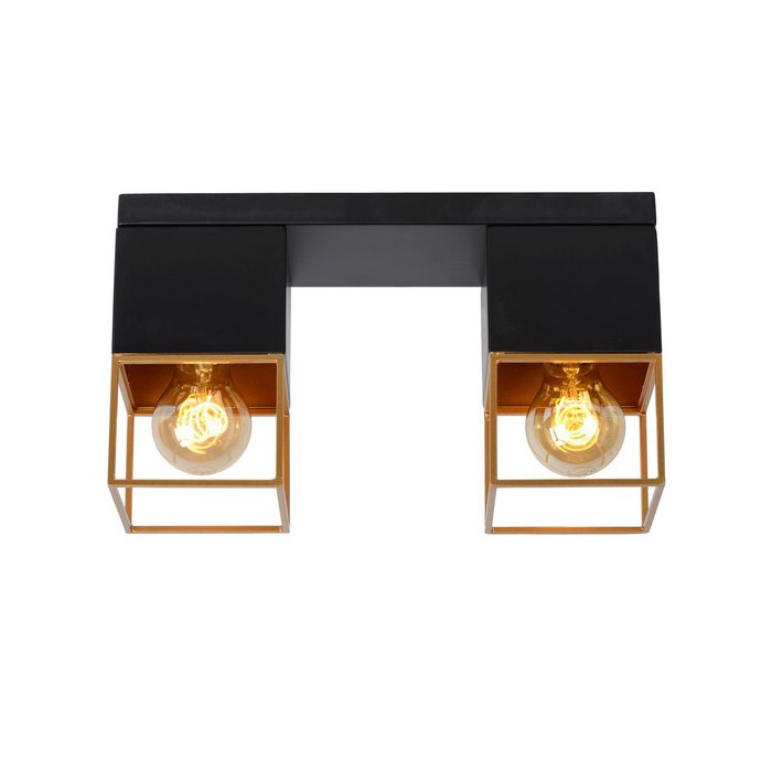 Lucide Lampa natynkowa RIXT 21120/02/30 czarny, złoty i odcienie złota