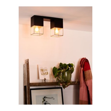 Lucide Lampa natynkowa RIXT 21120/02/30 czarny, złoty i odcienie złota