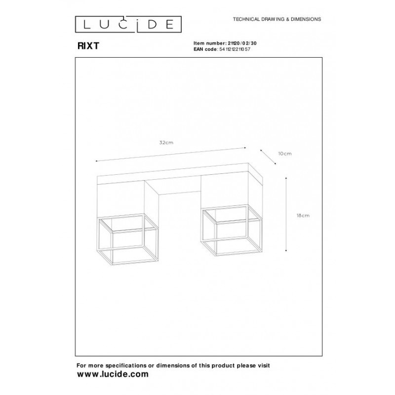 Lucide Lampa natynkowa RIXT 21120/02/30 czarny, złoty i odcienie złota