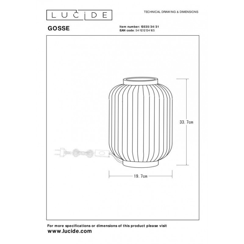 Lucide Lampa stołowa LGOSSE 13535/34/31 biały