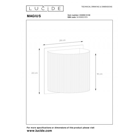 Lucide Kinkiet MAGIUS 03229/01/30 drewno jasne i ciemne, czarny