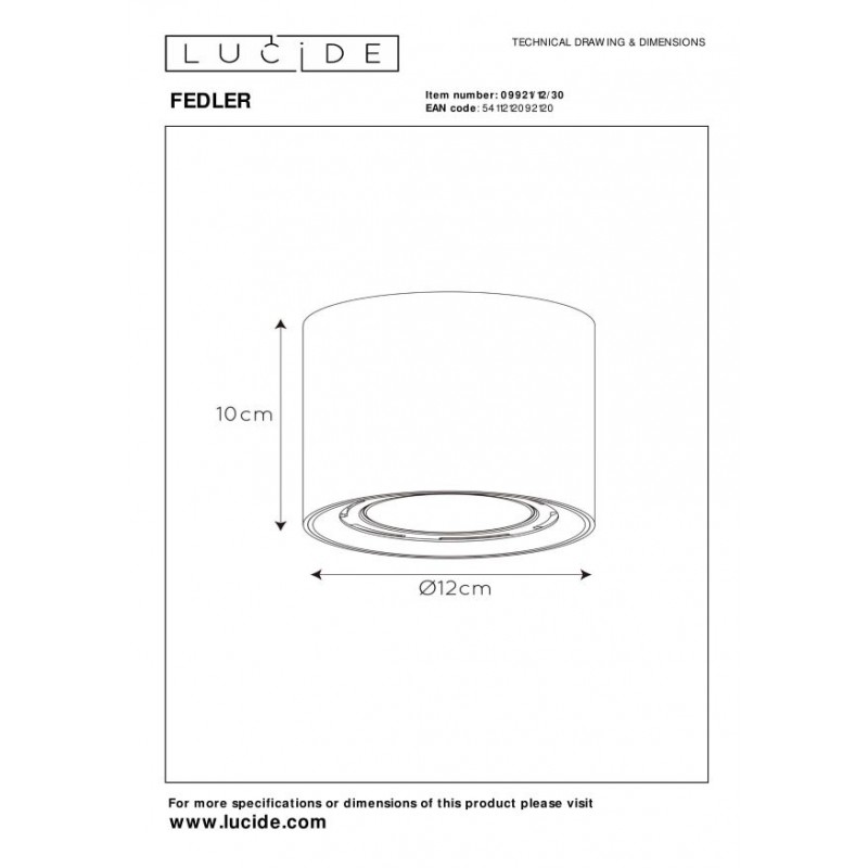 Lucide Lampa natynkowa FEDLER 09921/12/30 czarny