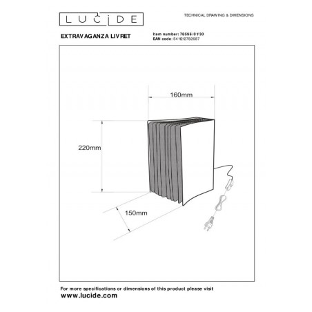 Lucide Lampa stołowa EXTRAVAGANZA LIVRET 78596/01/30 czarny, złoty i odcienie złota
