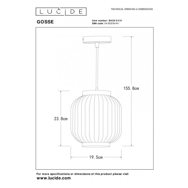Lucide Lampa wisząca nowoczesna GOSSE 13435/01/31 biały