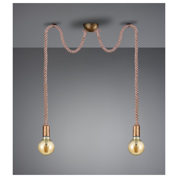 Trio Lampa wisząca nowoczesna ROPE 310100204 złoty i odcienie złota