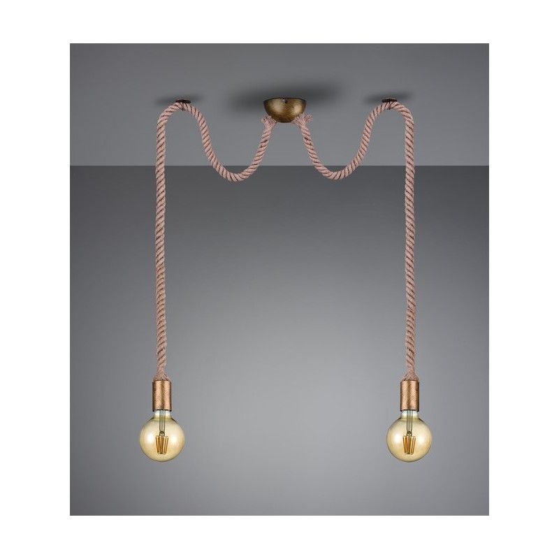 Trio Lampa wisząca nowoczesna ROPE 310100204 złoty i odcienie złota