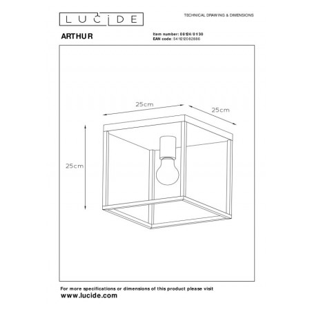 Lucide Lampa natynkowa ARTHUR 08124/01/30 czarny, miedziany