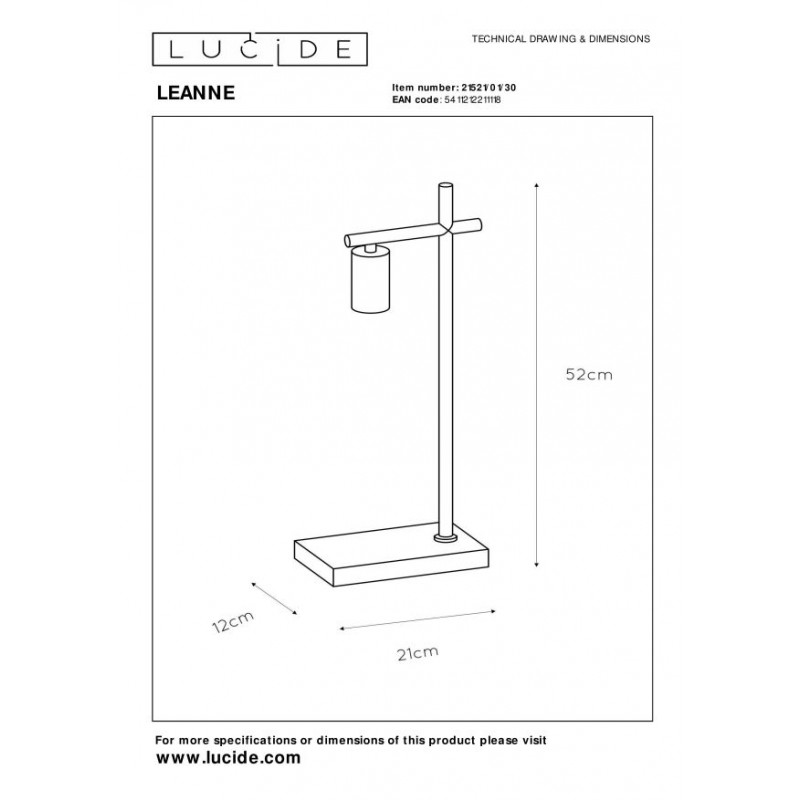 Lucide Lampa stołowa LEANNE 21521/01/30 czarny