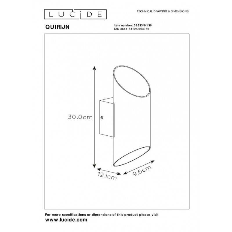 Lucide Kinkiet QUIRIJN 09233/01/30 czarny, złoty i odcienie złota
