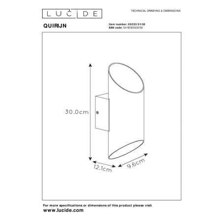 Lucide Kinkiet QUIRIJN 09233/01/30 czarny, złoty i odcienie złota