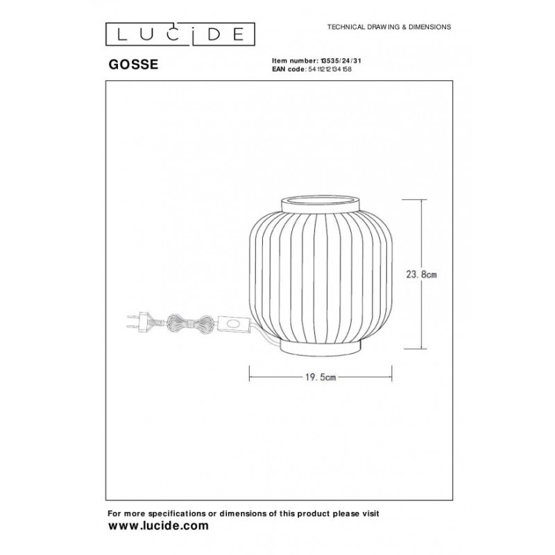 Lucide Lampa stołowa GOSSE 13535/24/31 biały