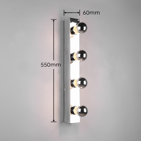 Trio Lampa łazienkowa ścienna THEATRO 283600406 srebrny i odcienie srebra