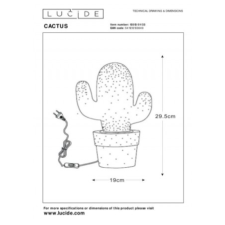 Lucide Lampa stołowa CACTUS 13513/01/33 zielony