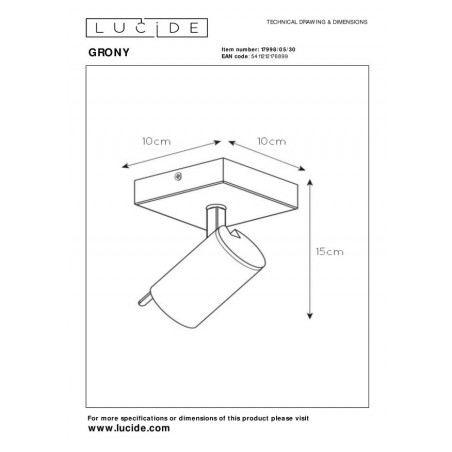 Lucide Reflektor ścienny GRONY 17998/05/30 czarny, złoty i odcienie złota