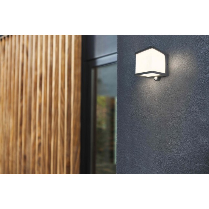 Lutec Lampa zewnętrzna ścienna DOBLO - CZUJNIK RUCHU 6940101125 antracyt