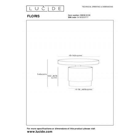Lucide Reflektor sufitowy FLORIS 35913/01/33 zielony, złoty i odcienie złota