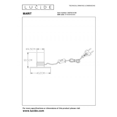 Lucide Lampa stołowa MARIT 45576/01/30 czarny