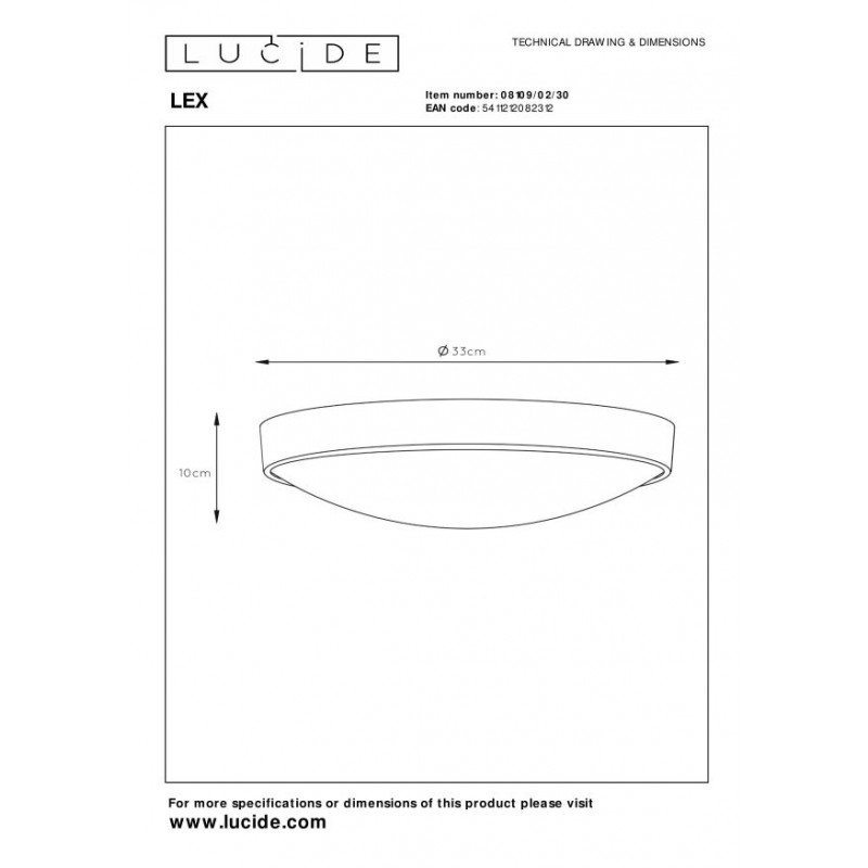 Lucide Lampa natynkowa LEX 08109/02/30 czarny