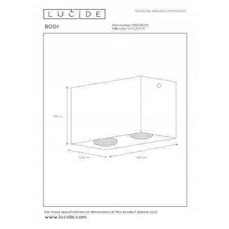 Lucide Lampa natynkowa BODI 09101/02/12 srebrny i odcienie srebra