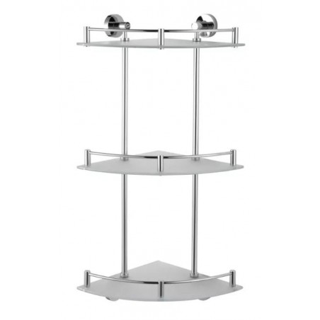 Stella Classic Półka narożna potrójna chrom / szkło matowe