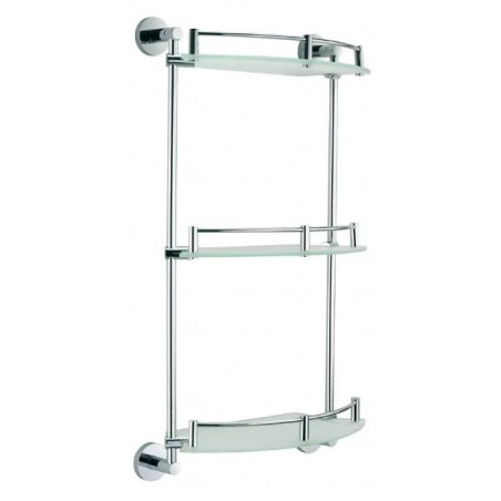 Stella Classic Półka półokrągła potrójna chrom / szkło matowe