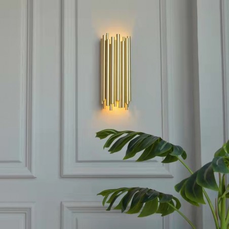 Lampa ścienna TUBO złota