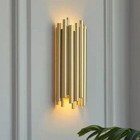 Lampa ścienna TUBO złota
