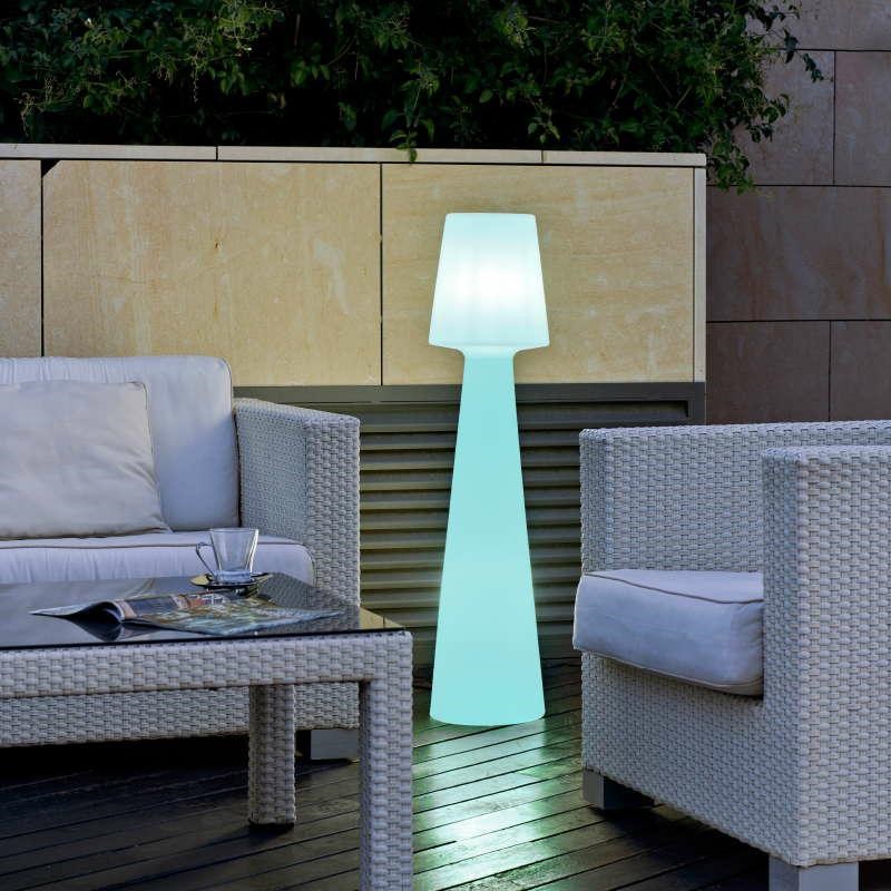 NEW GARDEN lampa podłogowa LOLA 110 C biała - LED, przewód