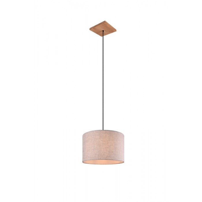 Trio Lampa wisząca nowoczesna ELMAU 302100130 srebrny i odcienie srebra, drewno jasne i ciemne