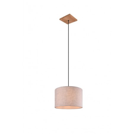 Trio Lampa wisząca nowoczesna ELMAU 302100130 srebrny i odcienie srebra, drewno jasne i ciemne