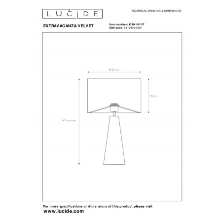 Lucide Lampa stołowa EXTRAVAGANZA VELVET 10501/81/37 inny