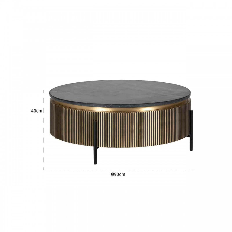 RICHMOND stolik kawowy IRONVILLE 90 czarny marmur