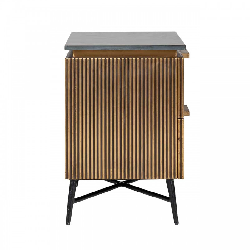 RICHMOND szafka nocna IRONVILLE - marmur, metal, MDF, sklejka brzozowa