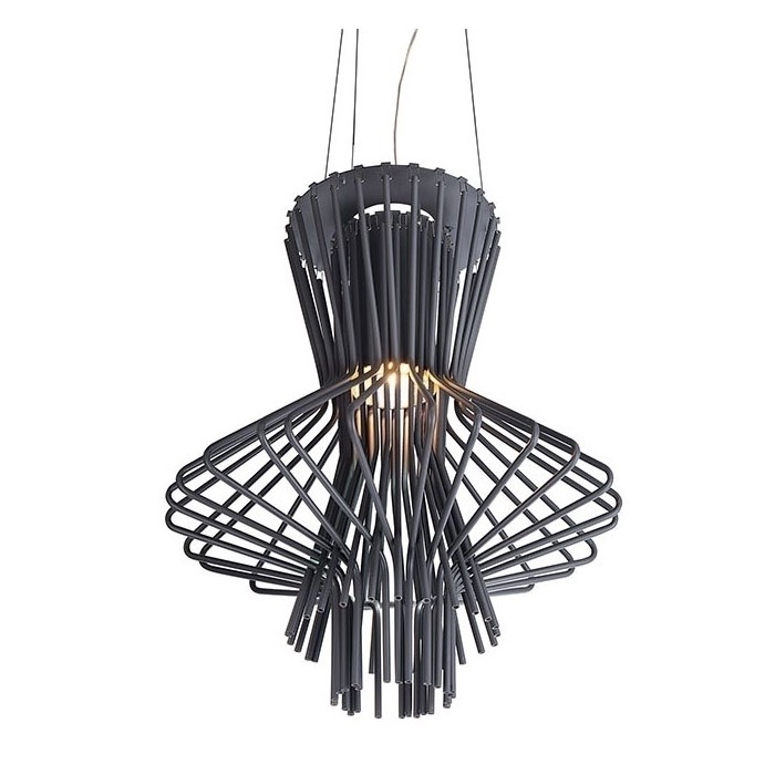 Lampa wisząca STRAW szara - stal węglowa