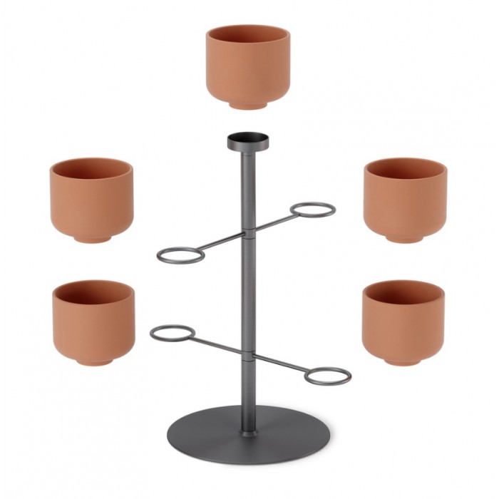 UMBRA doniczka stołowa TERRAPOTTA tytanowa