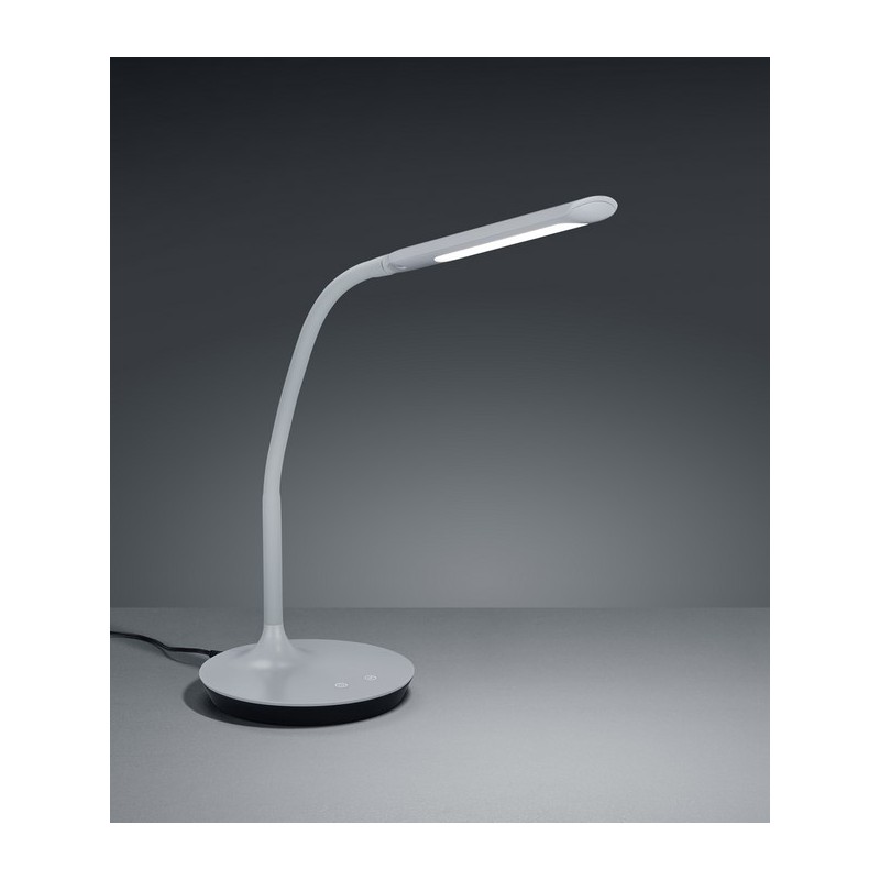 Trio Lampa biurkowa POLO 527090111 szary i odcienie szarości