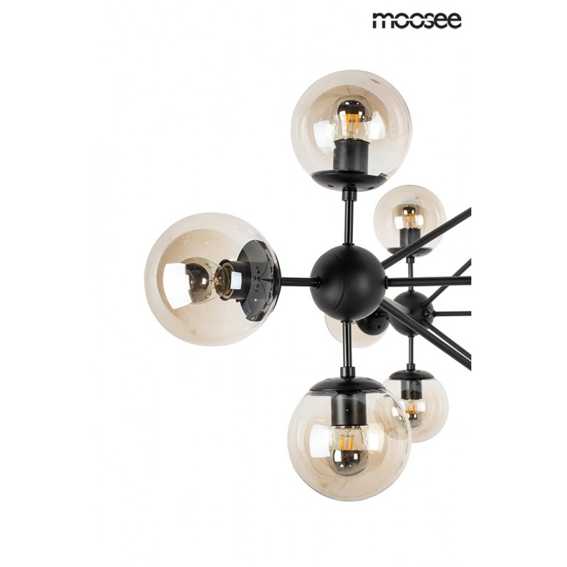 MOOSEE lampa wisząca ASTRIFERO 15 czarna / bursztynowa