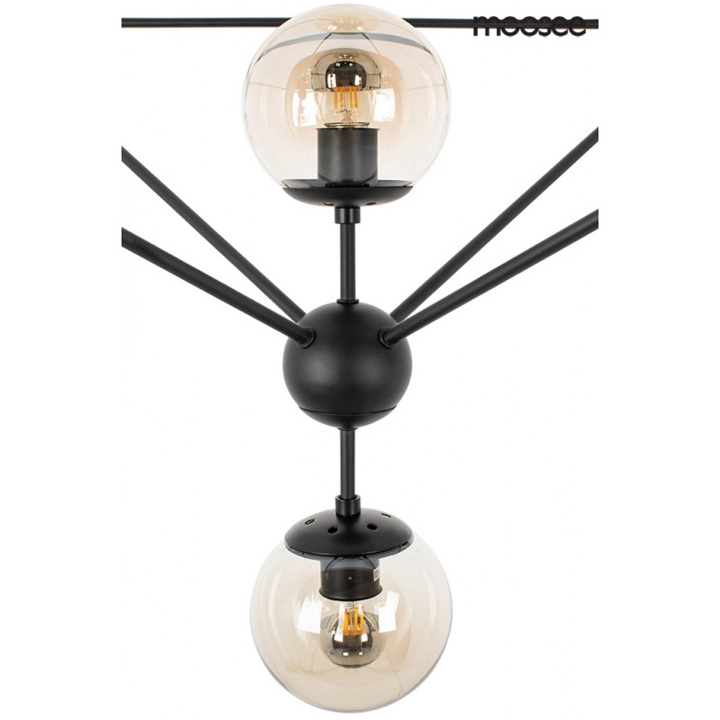 MOOSEE lampa wisząca ASTRIFERO 15 czarna / bursztynowa