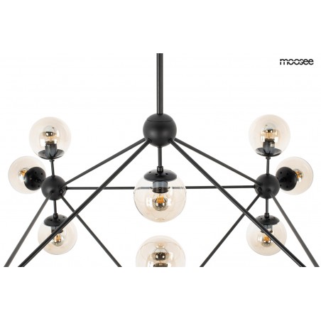 MOOSEE lampa wisząca ASTRIFERO 15 czarna / bursztynowa