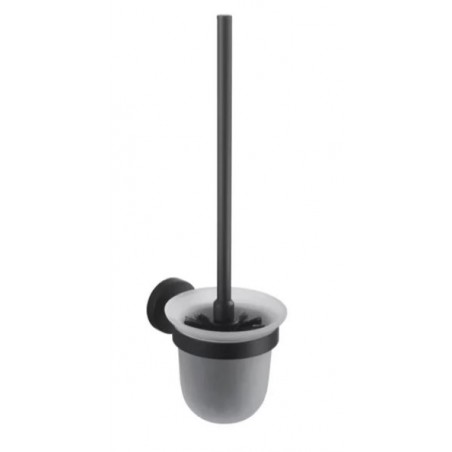 Stella Classic Szczotka WC wisząca / szkło matowe czarny mat