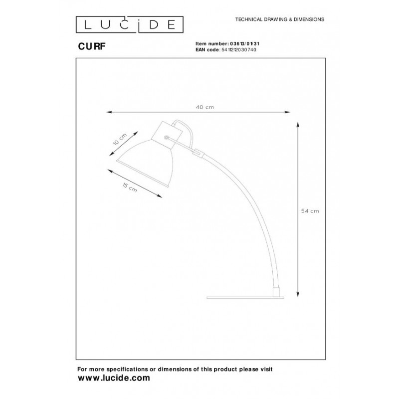 Lucide Lampa biurkowa CURF 03613/01/31 biały, drewno jasne i ciemne